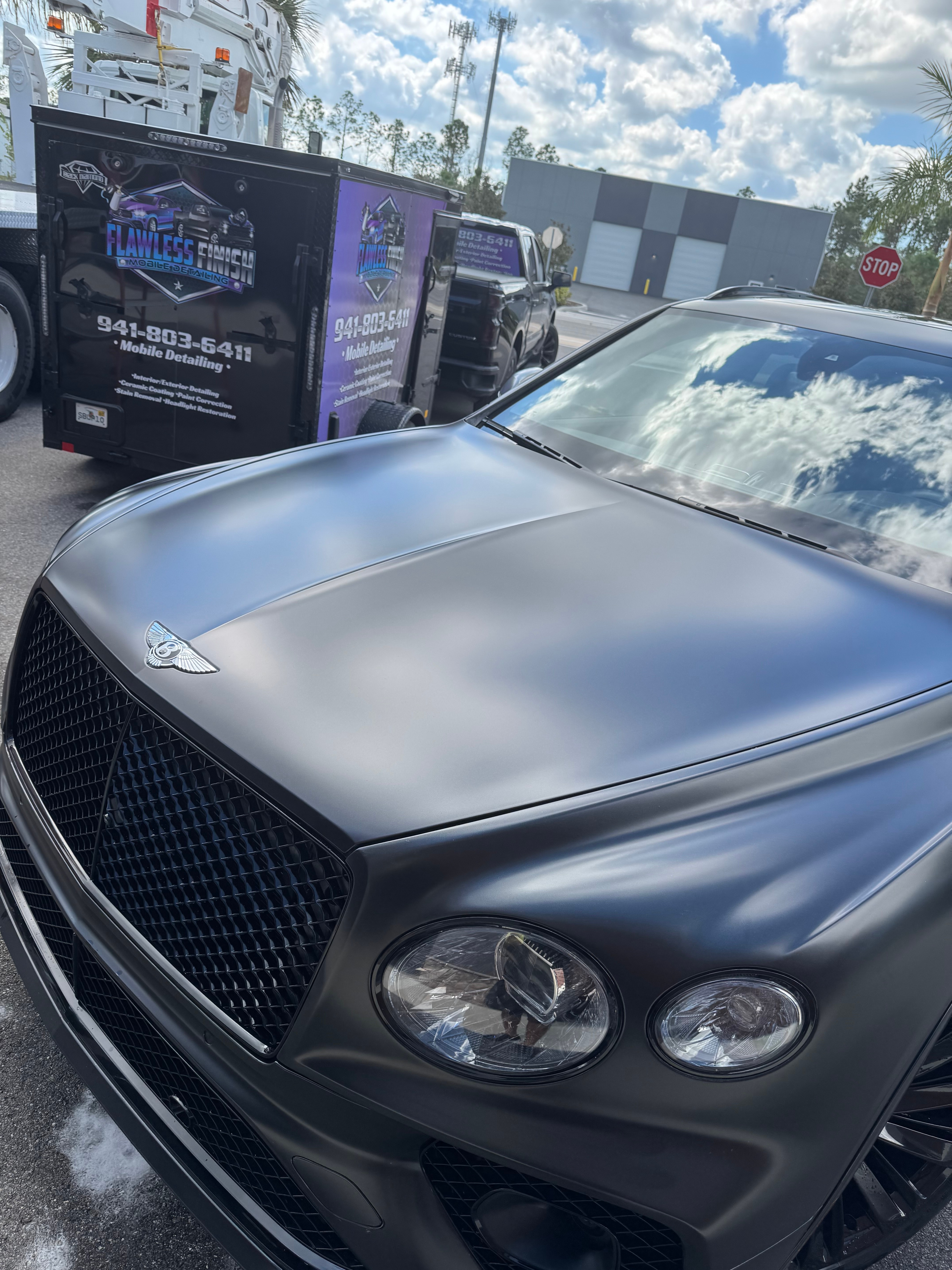 Luxury Bentley detailing with Flawless Finish trailer